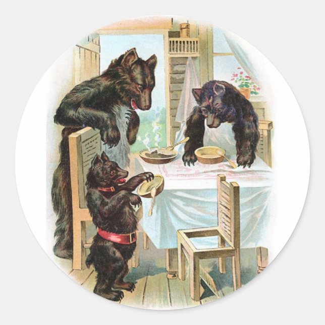 Rond Sticker vintage Fairy Tale Classic 3 Bears (Devant)