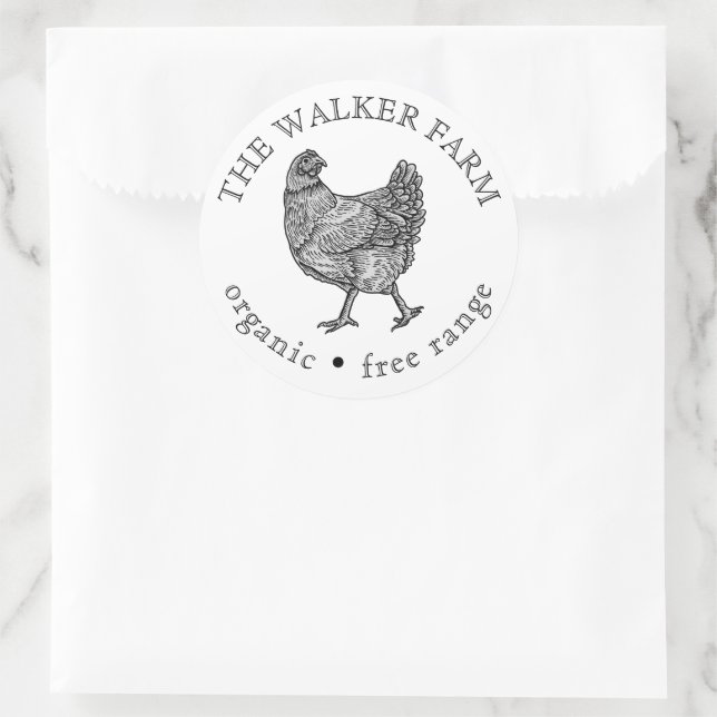 Rond Sticker vintage Farm Fresh Eggs Classic Round (Sac)