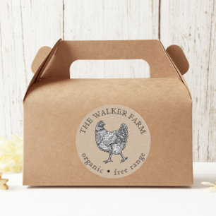 Rond Sticker vintage Farm Fresh Eggs Classic Round