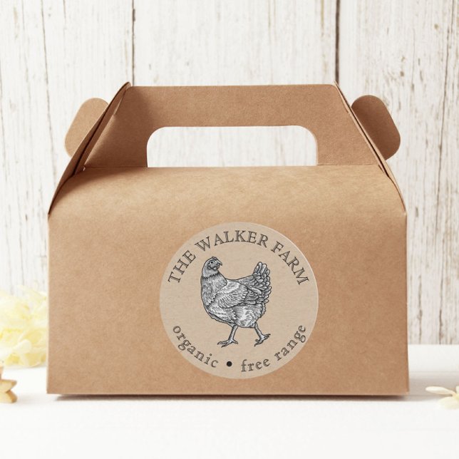 Rond Sticker vintage Farm Fresh Eggs Classic Round (Créateur téléchargé)