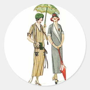 Rond Sticker Vintage Fashion Ladies Flapper Casquettes