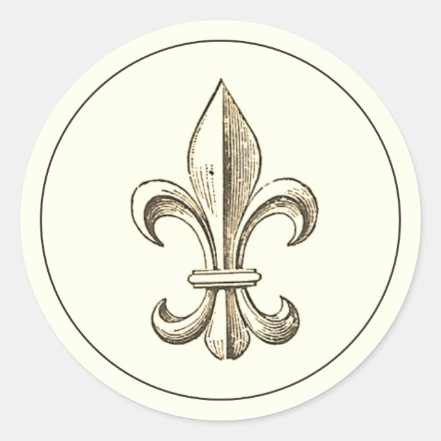 Rond Sticker Vintage Fleur de Lis (Devant)