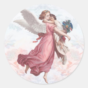 Rond Sticker vintage Guardian Angel Classic Round