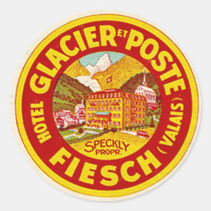 Rond Sticker vintage Hotel & Travel