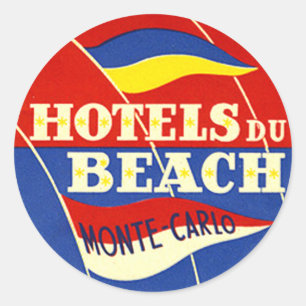 Rond Sticker vintage Hotel & Travel