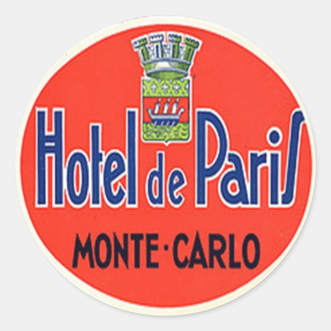 Rond Sticker vintage Hotel & Travel (Devant)