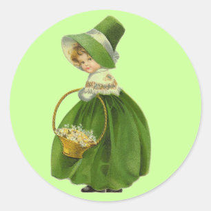Rond Sticker vintage Irish Miss