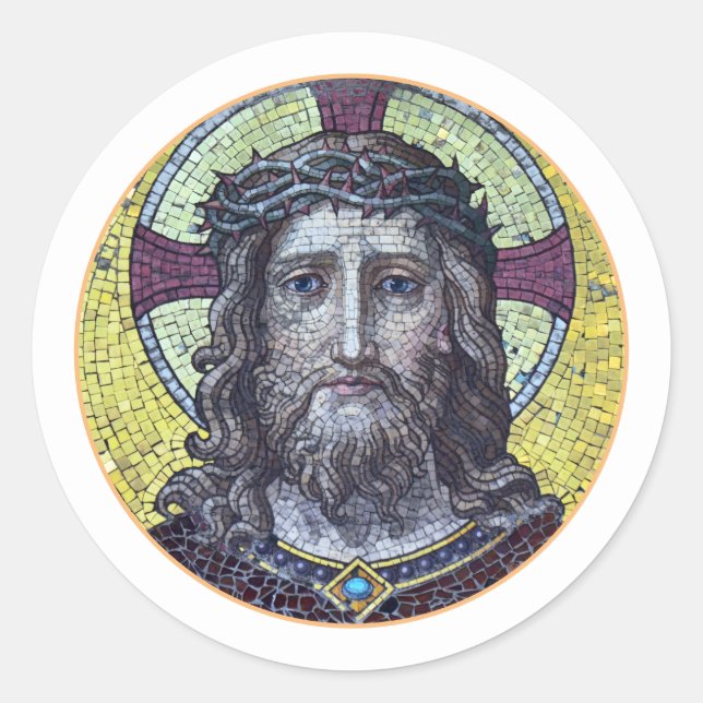 Rond Sticker vintage Jésus Christ & Compassion (Devant)