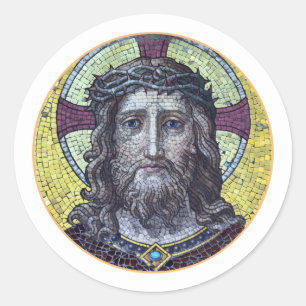 Rond Sticker vintage Jésus Christ & Compassion