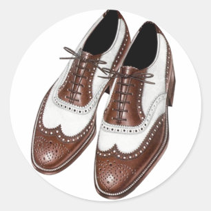 Rond Sticker Vintage Oxford Wingtip Chaussures paire