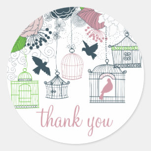 Rond Sticker vintage pour Merci floral de printemps