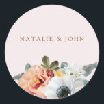 Rond Sticker vintage Rustic Peach Engagement Party<br><div class="desc">Sticker vintage Rustic Peach Engagement Party Belle et élégante marque de faveur Voir Niche et Nest Zazzle Store pour la collection correspondante. Sinon,  ceci devrait apparaître ci-dessous. Avec l'aimable autorisation de www.createthecut.com</div>