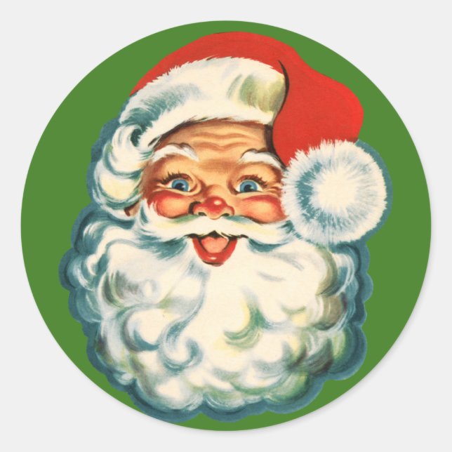 Rond Sticker vintage Santa Claus (Devant)