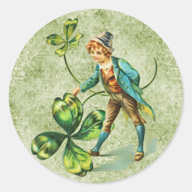 Rond Sticker vintage St Patrick's Day Classic Round (Devant)