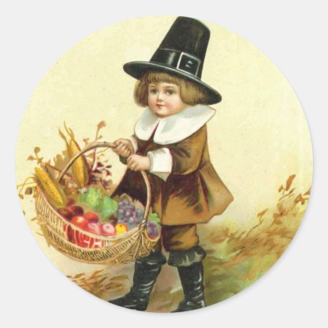 Rond Sticker vintage Thanksgiving (Devant)