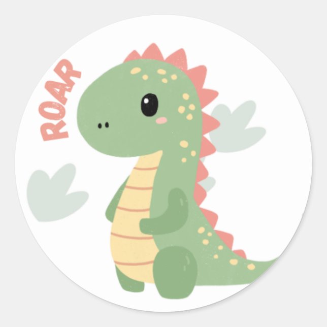 Rond sticker vinyle Dino (Devant)