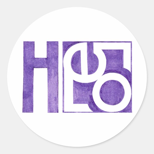 Rond Sticker violet Bonjour (Devant)