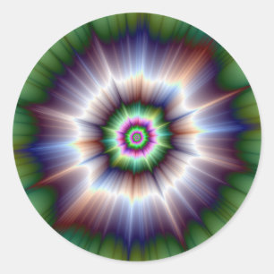 Rond Sticker violet vert et bleu Super Nova