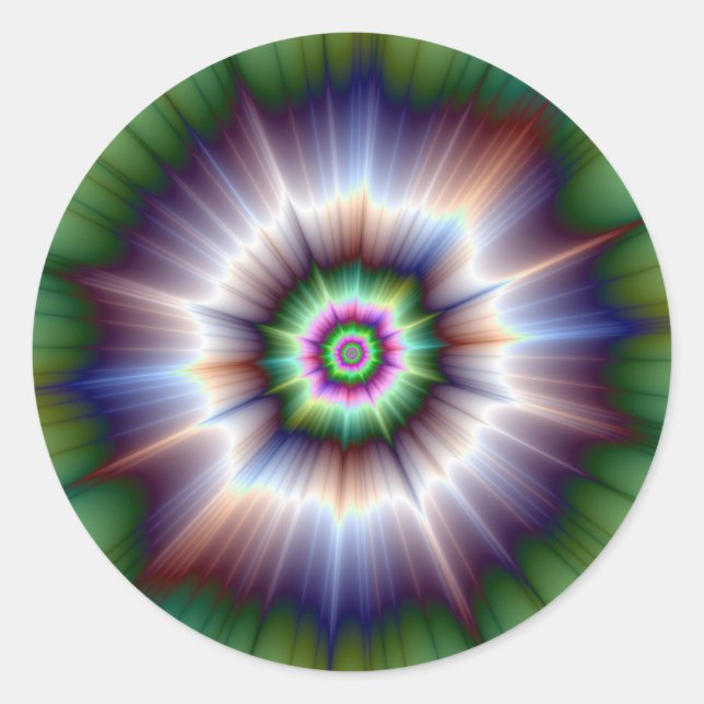 Rond Sticker violet vert et bleu Super Nova (Devant)