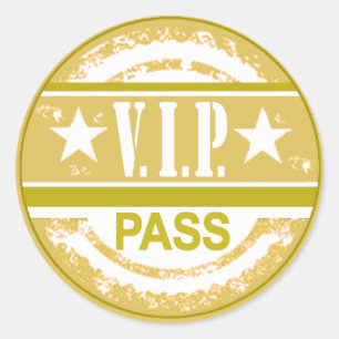 Rond Sticker VIP Pass Party (kaki)