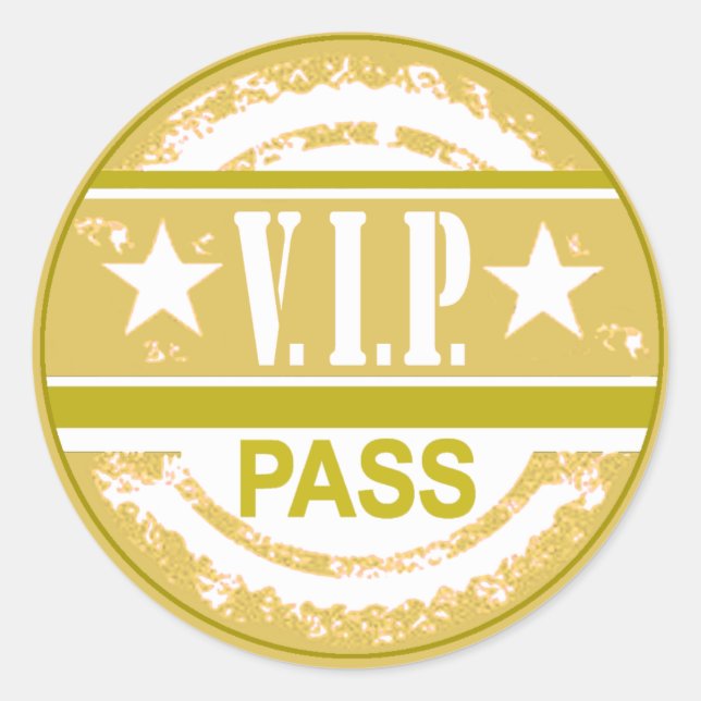 Rond Sticker VIP Pass Party (kaki) (Devant)