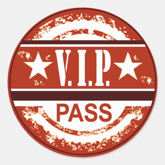 Rond Sticker VIP Pass Party (russet) (Devant)