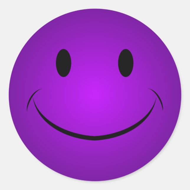 Rond Sticker Visage Grinning Violet (Devant)