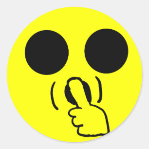 Rond Sticker visage Shhh