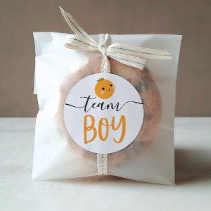 Rond Sticker Voter Révélation Sexe Little Cutie Orange