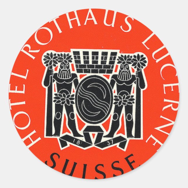 Rond Sticker voyage Hotel Rothaus Lucerne Suisse (Devant)