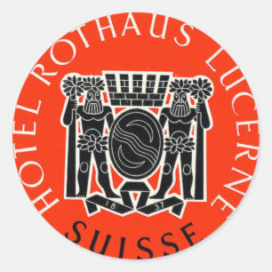 Rond Sticker voyage Hotel Rothaus Lucerne Suisse