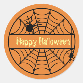Rond Sticker Web Halloween Spider personnalisable