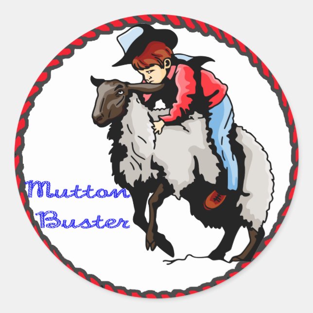 Rond Sticker Western Mutton Buster (Devant)