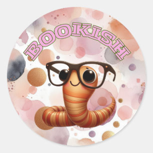 Rond Sticker Whimsical de ver de livre