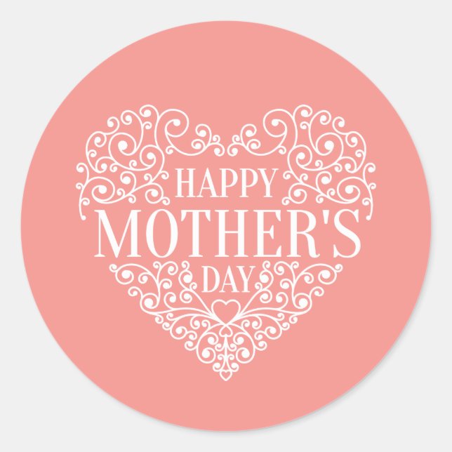 Rond Sticker Whimsical Happy Mother's Day Sticker (Devant)