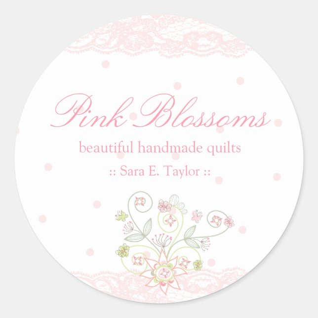 Rond Sticker Whimsical Sweet Rose Floral (Devant)