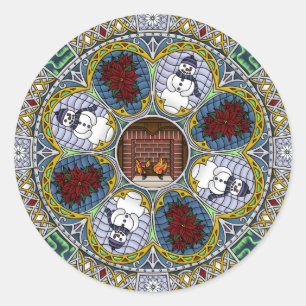 Rond Sticker Winter Nouveau