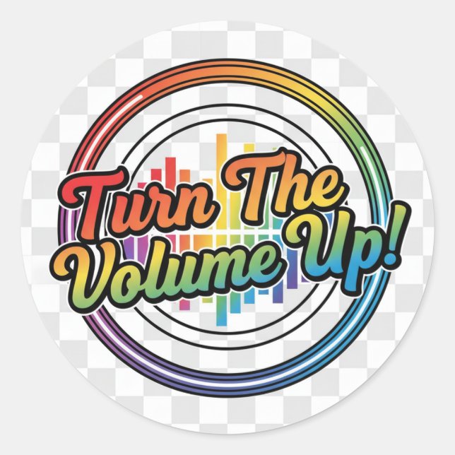Rond Sticker with feature "Turn the Volume Up" (Devant)