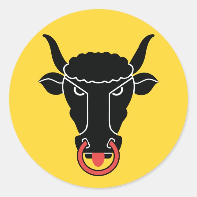 Rond Sticker with Flag of Uri, Switzerland (Devant)