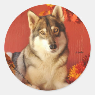 Rond Sticker Wolf Fall