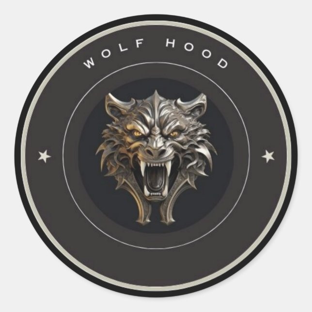 Rond Sticker Wolf Hood (Devant)