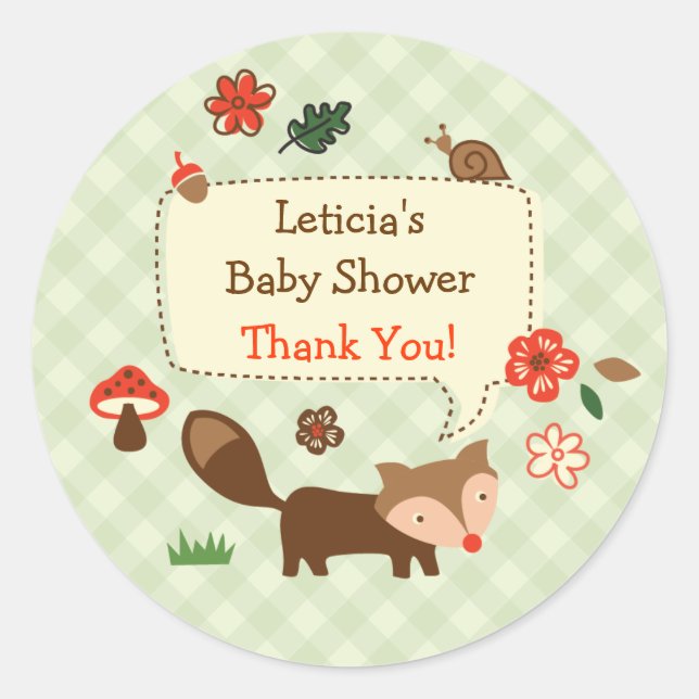 Rond Sticker Woodland Fox Favoriser (Devant)