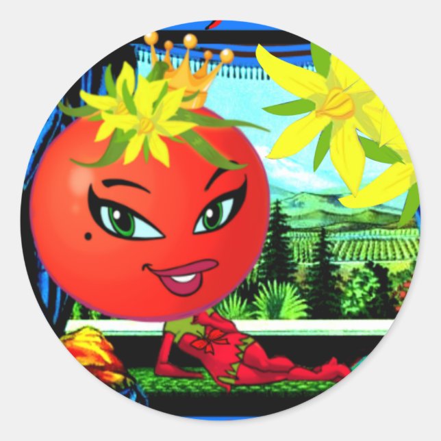 Rond STICKER WQ #2 : Tomate Reine Saucy. (Devant)
