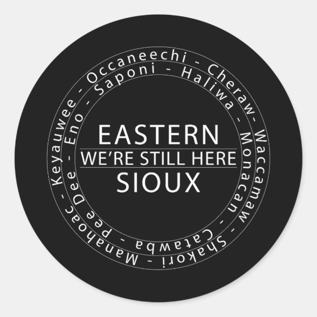 Rond Sticker WSH Sioux Blanc-Oriental (Arrondi) (Devant)