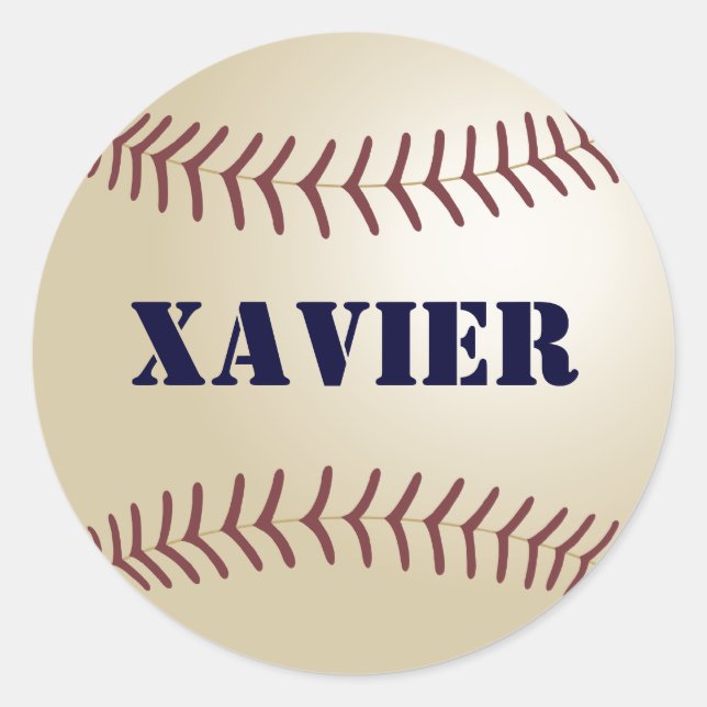 Rond Sticker Xavier Baseball / Sceau (Devant)