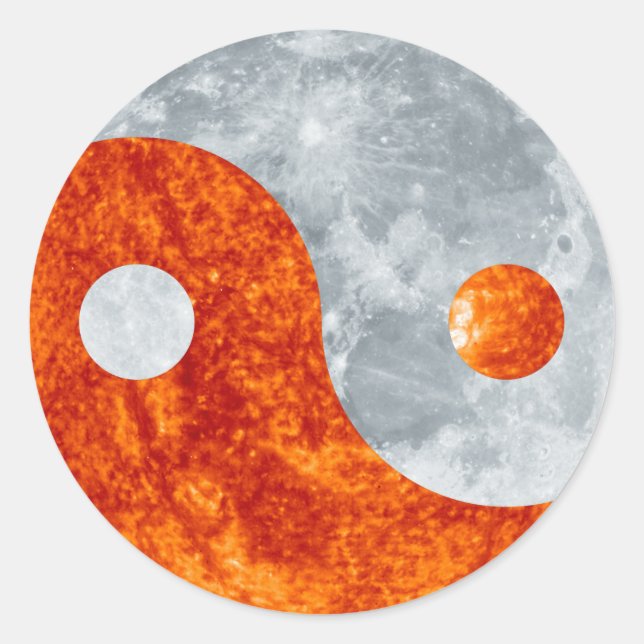 Rond Sticker Yin & Yang Harmonie Spirituelle Soleil & L (Devant)