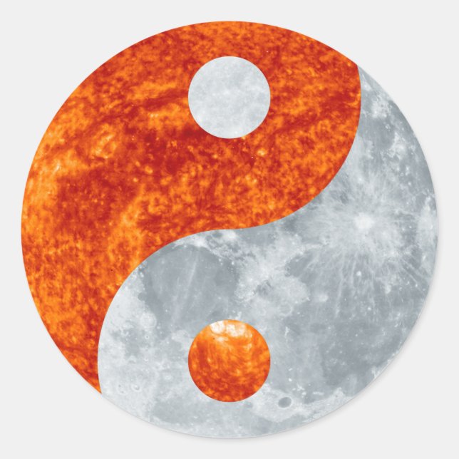 Rond Sticker Yin & Yang Harmonie Spirituelle Soleil & L (Devant)