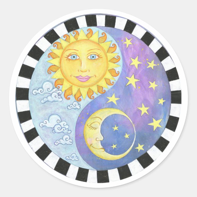 Rond Sticker Yin Yang Sun/Moon (Devant)