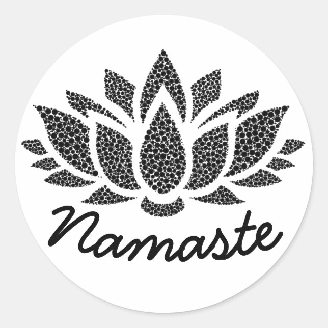 Rond Sticker Yoga Lotus Namaste (Devant)
