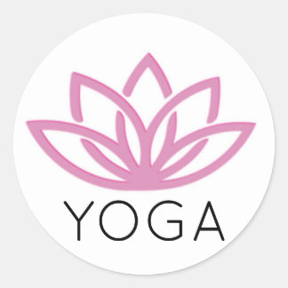 Rond Sticker Yoga Simple Lotus